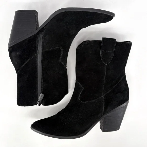 BLONDO | Wayde Waterproof Suede Western Boots in Black | Sz 8.5 - Picture 6 of 13